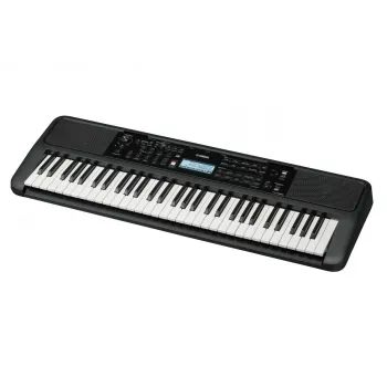 Kosketin YAMAHA PSR-E383 — Kannettava 61-koskettiminen MIDI-kosketin, LCD-näyttö, USB, sisäänrakennetut kaiuttimet, paristokäyttöinen (6), musta