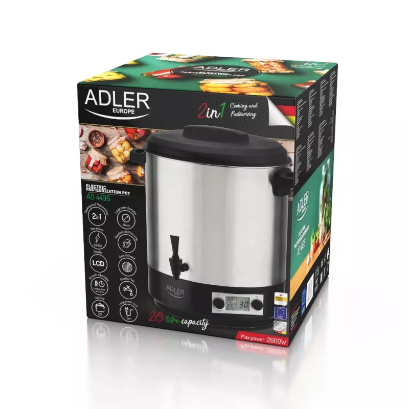 Säilöntäkattila Adler AD 4496 28L 2600W ruostumaton teräs musta