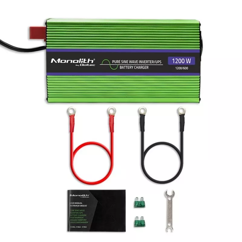 Auto-invertteri Qoltec Monolith 1200 W vihreä 12 V