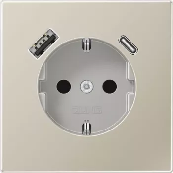 Jung ES1520-15CA SCHUKO-pistorasia USB Type-A/C:llä (ES1520-15CA)