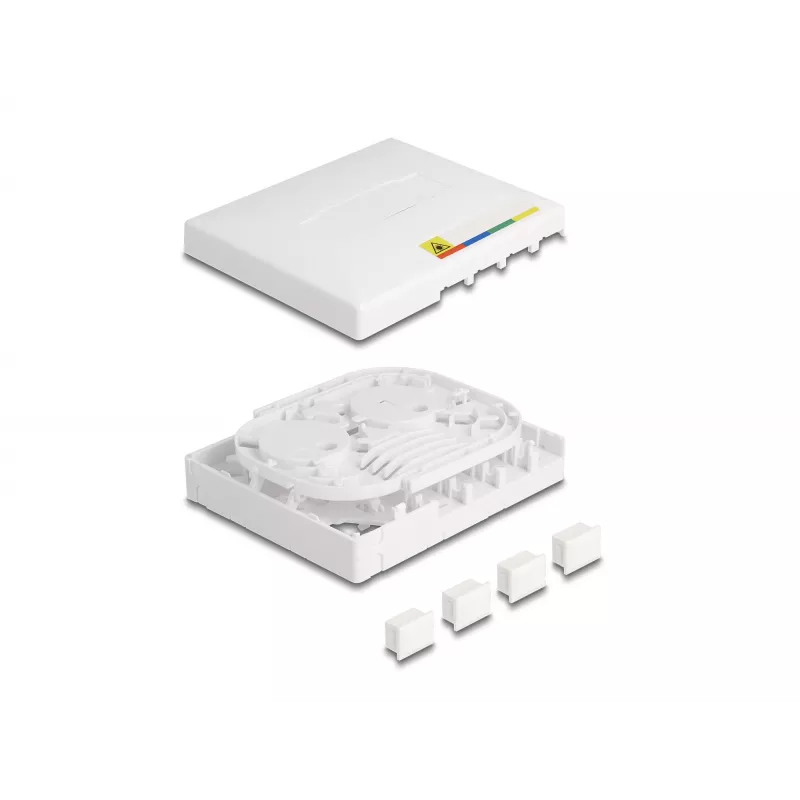 DeLOCK kuitu-liitäntärasia FTTH seinäasennus 4 x SC Simplex LC Duplex valkoinen