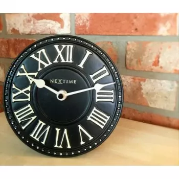 NeXtime kello 5187zw London pöytäkello, Ø16 cm, seinäkello, musta/valkoinen