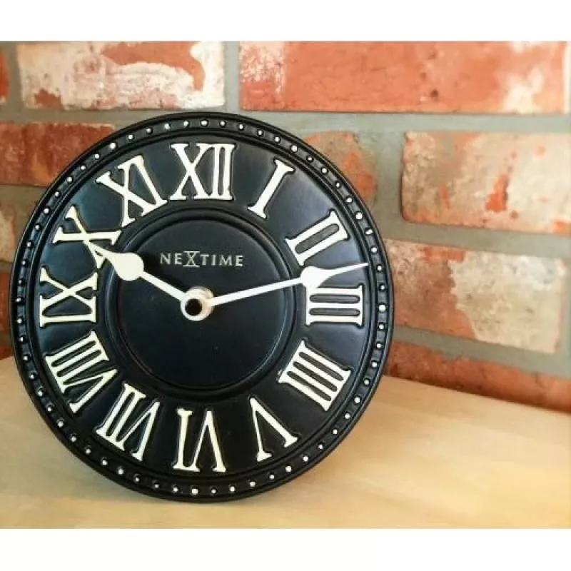 NeXtime kello 5187zw London pöytäkello, Ø16 cm, seinäkello, musta/valkoinen