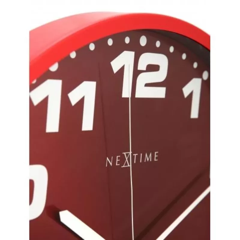 NeXtime kello 3053ro Dash Red, Ø35 cm, seinäkello, punainen/hopea