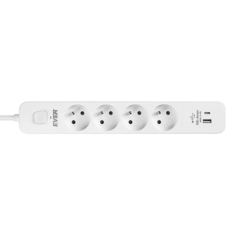 Ylijännitesuojalista PROTECT 4PL 1A1C USB T/LZ12-PRO015/1000