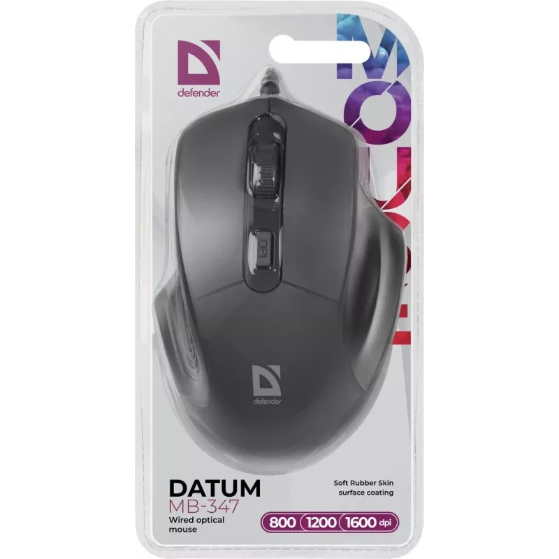 Defender DATUM MB-347 Optinen hiiri musta 1600dpi 4P