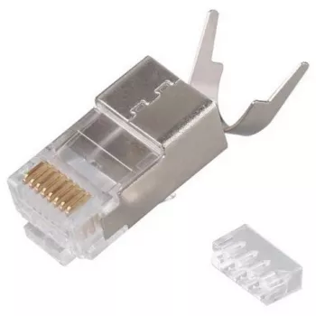 Suojattu RJ45-liitin EQUIP Cat 8.1, liitin, hopea, 50 kpl, 11,7×22,5 mm, 3,7 g