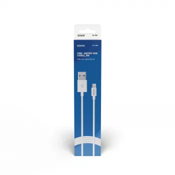 USB-kaapeli SAVIO CL-124 USB 2.0, USB A - Micro-USB B, 2 m, valkoinen