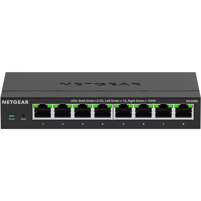 NETGEAR MS308E hallitsematon 2.5G Ethernet (100/1000/2500) musta