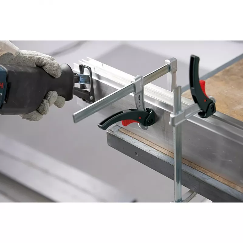 BESSEY KliKlamp ruuvipuristin 30 cm ruostumaton teräs, musta, punainen