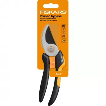 Fiskars Solid M P321 puutarhasakset bypass musta, oranssi