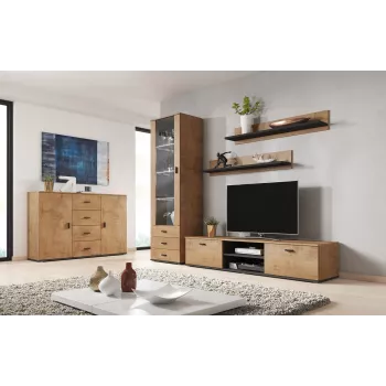Cama olohuoneen sideboard UNI lefkas tammi/musta