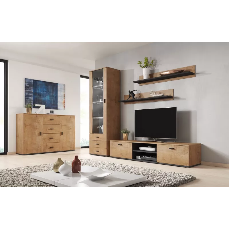 Cama olohuoneen sideboard UNI lefkas tammi/musta