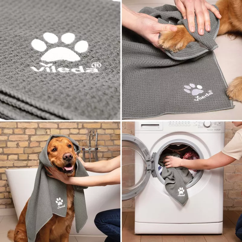 Luutusarja VILEDA Pet Pro 175388 — 3-osainen, sähköstaattinen harja ja mikrokuituliina, punainen