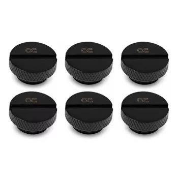 Alphacool Eiszapfen G1/4 sulkuruuvit (tulpat), musta, 6 kpl:n pakkaus