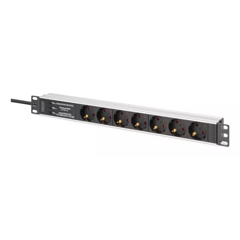 Digitus DN-95441 PDU pistorasia 7 AC-lähtöä 1U musta hopea