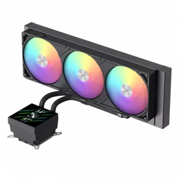Gamemax CPU-nestekühler | GLACIER 360 LCD BK | Intel, AMD