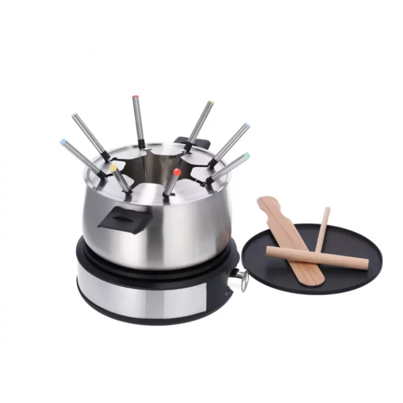 Severin FO 2471 fondue- ja crêpe-yhdistelmä, musta/ruostumaton teräs