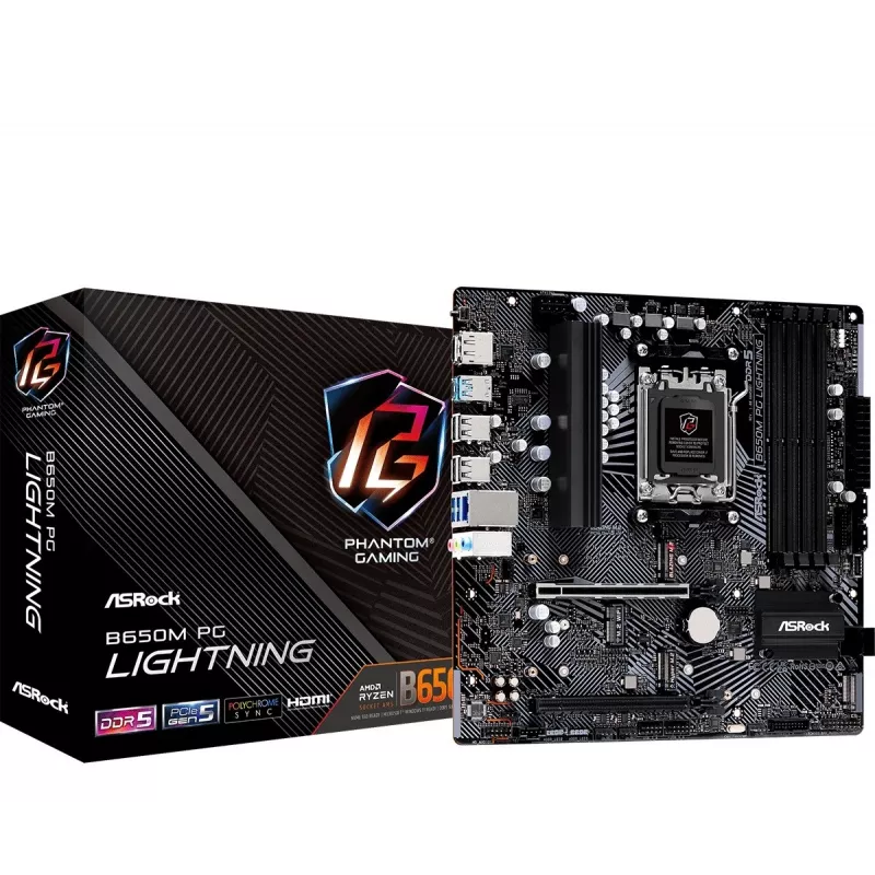 ASRock B650M PG Lightning AM5 Micro-ATX emolevy