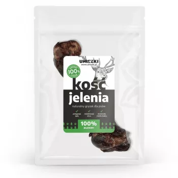 Koiranherkku UNISZKI hirvensarvi Medium — luonnollinen yksittäinen pureskeltava herkku keskikokoisille koirille 10–25 kg, viljaton, gluteeniton, säilöntäaineeton, pussi
