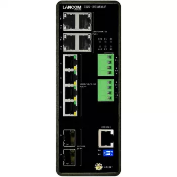 Hallittava LANCOM IGS-3510XUP Layer 3 -kytkin, 8x 2.5G RJ-45 -porttia, 10G-tuki, PoE, 68 Gbit/s kytkentä