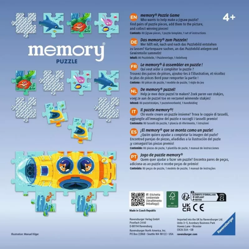 memory Puzzle Unterwasserwelt, lautapeli