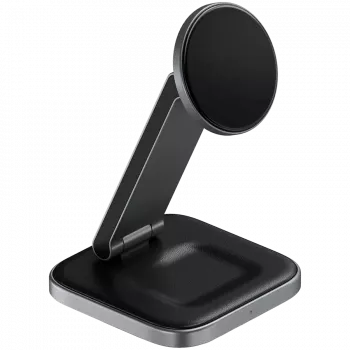 SATECHI 3-in-1 taitettava Qi2 langaton latausteline (Space Gray) Type-A-, C- ja G-pistokkeilla