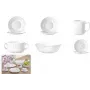 Lautanen Esmeyer TRIANON 245 mm valkoinen karkaistu lasi konepesun kestävä 6 kpl:n pakkaus
