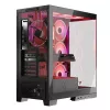 PC-kotelo MODECOM Volcano SPACE APEX ARGB Midi Tower, karkaistu lasi, USB-C, tukee ATX/microATX/Mini-ITX, GPU jopa 430 mm, CPU-jäähdytin jopa 180 mm