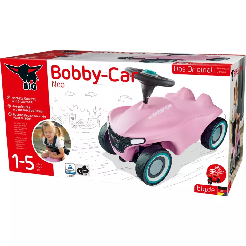 Kävelypyörä Simba‑Dickie BIG Bobby‑Car‑Neo Rosé, työnnettävä ajoneuvo lapsille (pinkki)