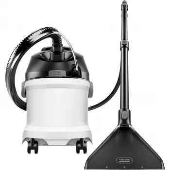 Kärcher SE 5 lattiapölynimuri — kuiva ja märkä, 1000 W turbiini, 4 l likavesi/4 l puhtaan veden säiliöt, 6 m johto