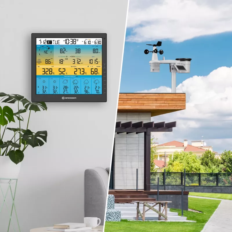 Bresser 7003220 Weather Center 7-in-1 Solar 6-Day 4cast Pro SF digitaalinen sääasema, LCD, musta