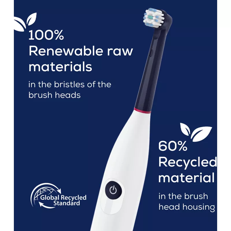 Beurer TB Sensitive Eco Green Planet harjaspäät, tummansininen, 4 kpl:n pakkaus