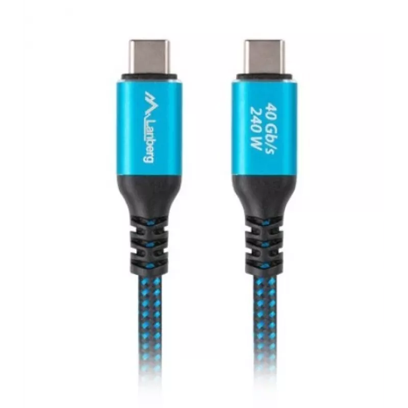 USB-C kaapeli M/M USB4 1,5M 240W 60Hz musta-sininen