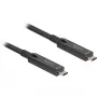 Active Optical USB-C 8K video + data + PD -kaapeli (musta, 15 metriä, PD 60 wattia)