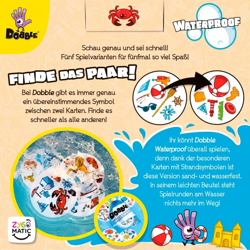 Dobble Waterproof, korttipeli