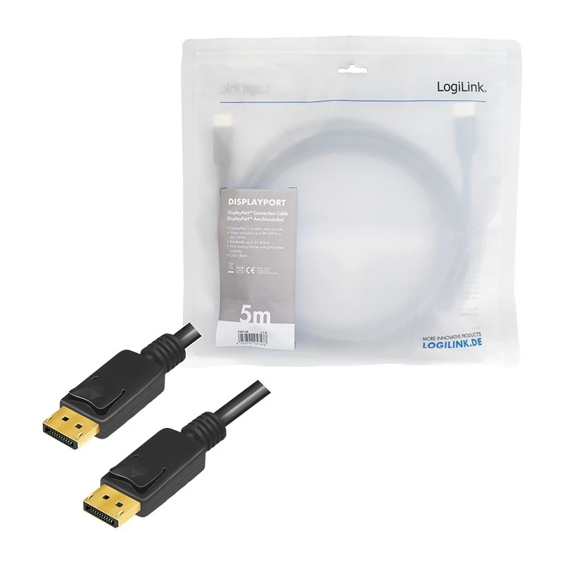 DisplayPort-kaapeli LogiLink CV0139 5 m musta
