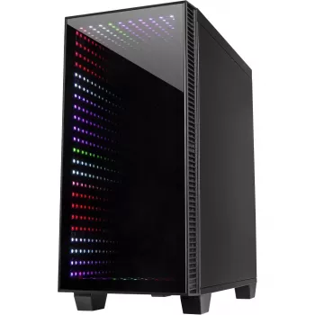 Kotelo INTER-TECH X-608 INFINITY MICRO, microATX, RGB, etu- ja sivupaneeli karkaistua lasia, ilman virtalähdettä