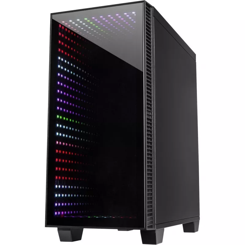 Kotelo INTER-TECH X-608 INFINITY MICRO, microATX, RGB, etu- ja sivupaneeli karkaistua lasia, ilman virtalähdettä