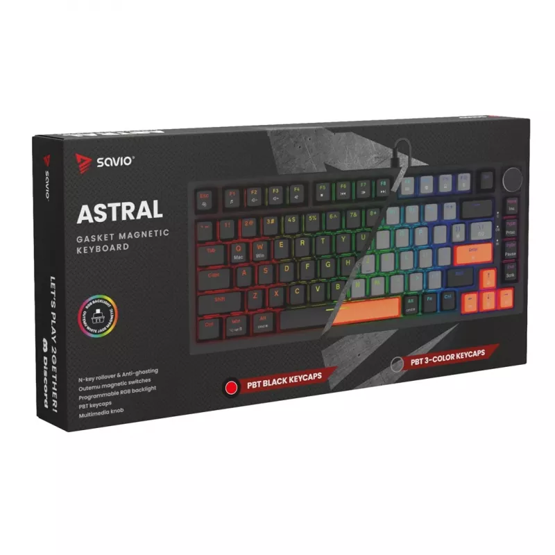 Savio ASTRAL BLACK JADE näppäimistö pelikäyttöön USB QWERTY US International