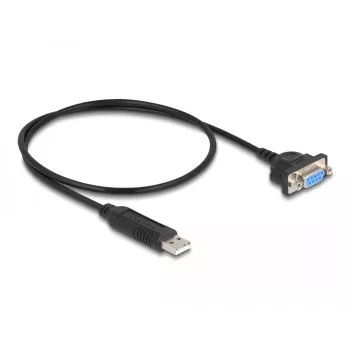DeLOCK USB 2.0 -sarjaporttisovitin RS-232 50 cm FTDI musta