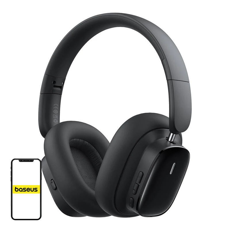Baseus Bowie H1i kuulokkeet langaton panta puhelut/musiikki USB Type-C Bluetooth musta