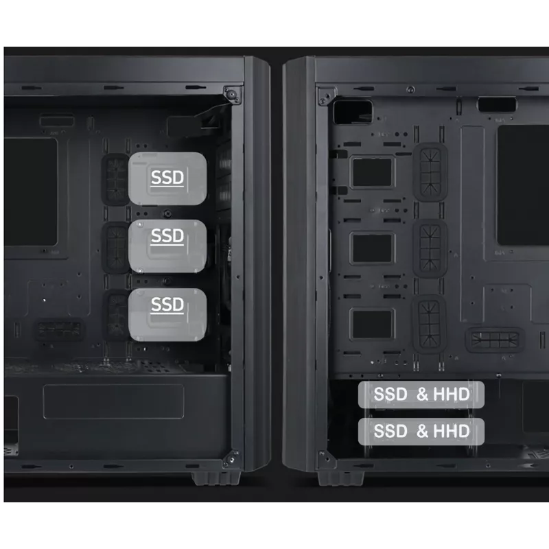 Gembird Fornax K500 ATX-tietokonekotelo, midi-torni, musta