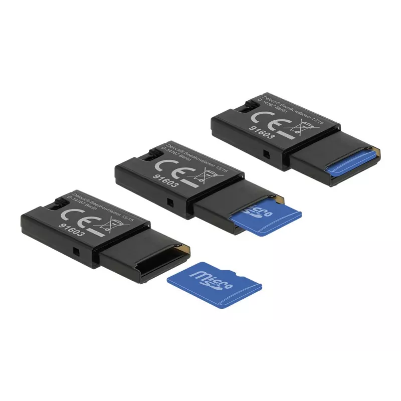 DeLOCK USB 2.0 -kortinlukija musta Micro SD MicroSDHC MicroSDXC 480 Mbit/s