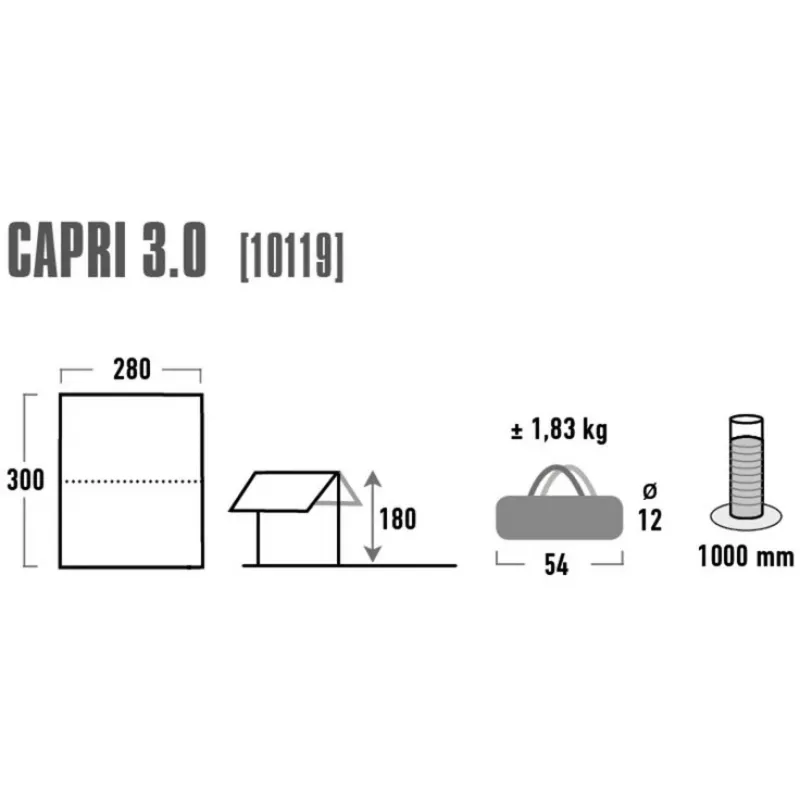 Aurinkovarjo Capri 3.0, UV80 (alumiini/harmaa)