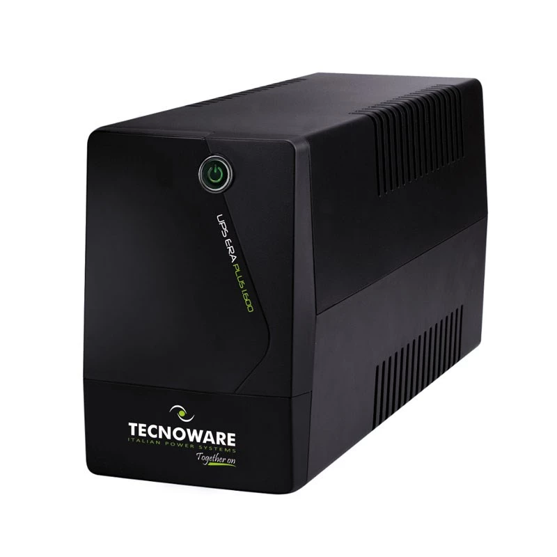 Tecnoware Era Plus 1600 FGCERAPL1602SCH line-interactive UPS, 1600 VA / 1200 W, siniaalto, Schuko, 12V 11Ah akku
