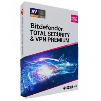 Bitdefender Total Security + Premium VPN | 3 PC | 1 vuosi | Vain EU