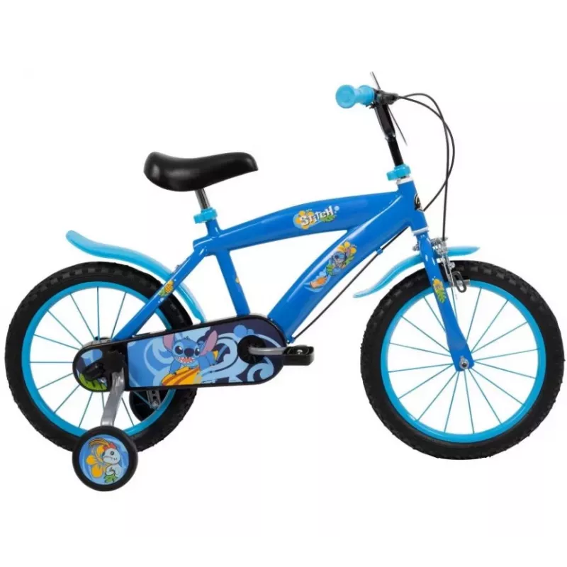 Lasten polkupyörä HUFFY Disney Stitch 16 inch apupyörillä, jalkajarru