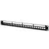 Qoltec 54516 19 tuuman räkin kytkentäpaneeli, 24 porttia, 1U, UTP, musta