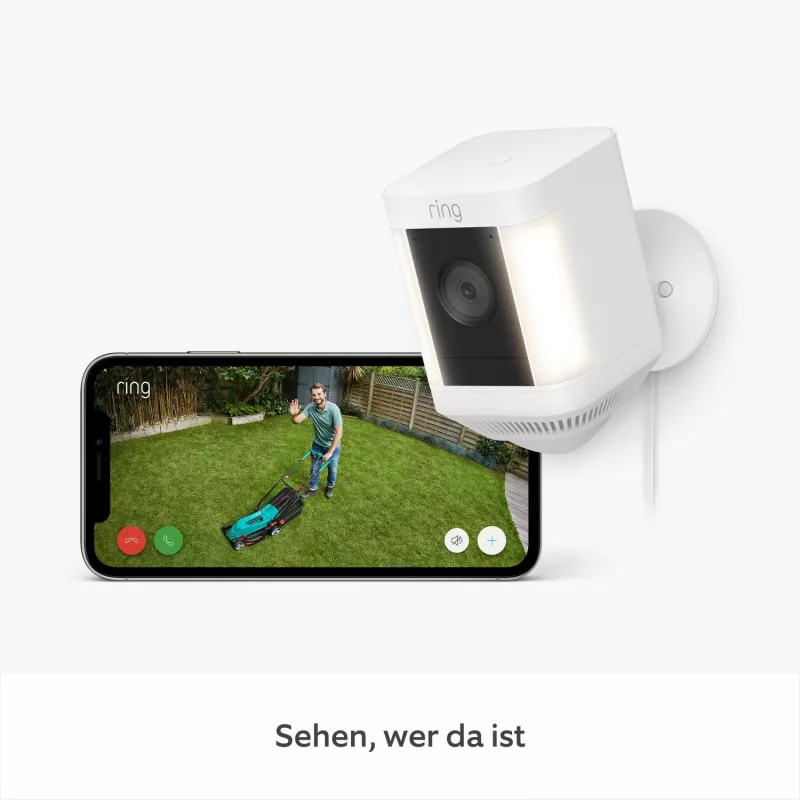 Ring Spotlight Cam Plus Plug-In verkkovalvontakamera ulkokäyttöön